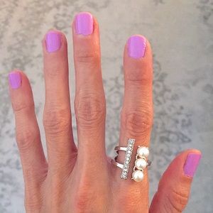 Pearl + Crystal Statement Ring